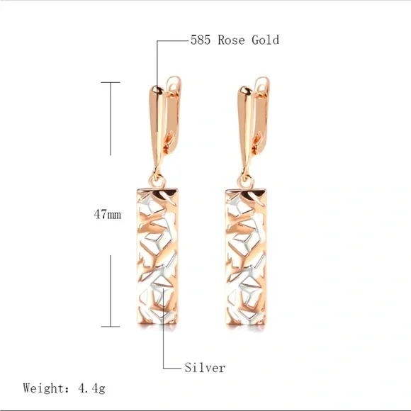 Geometric Hollow Pendant Earrings - Picture 3 of 3